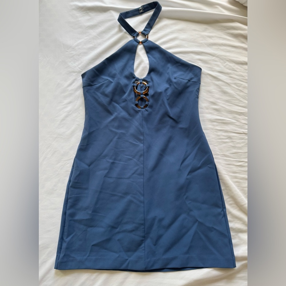 Zara Blue Summer Halter Dress